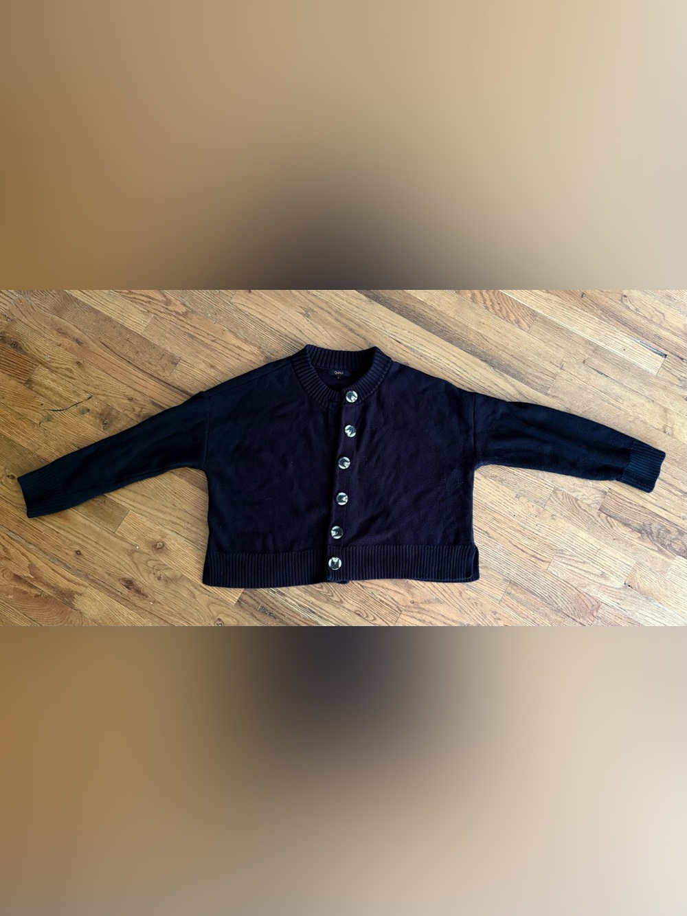 Quince Women’s Black Button-Front Cardigan